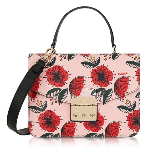 Furla Floral Printed Moonstone Leather Metropolis - Picture 9 of 9